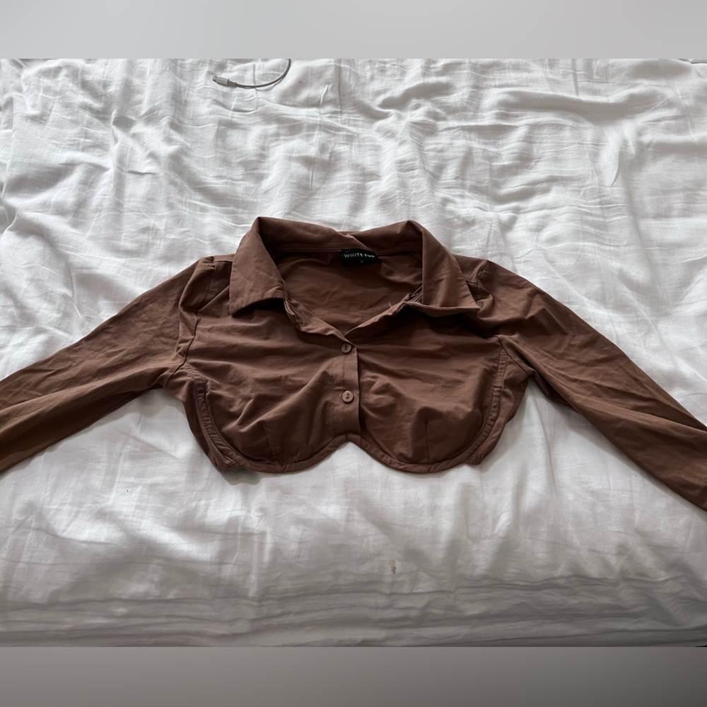 Underwire long sleeve crop top